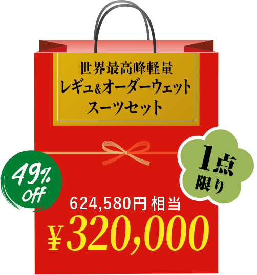 世界最高峰軽量レギュ&オーダーウェットスーツセット